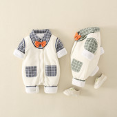 Baba stílusos nadrág fiúknak gombokkal és zsebbel