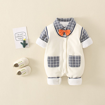 Baba stílusos nadrág fiúknak gombokkal és zsebbel