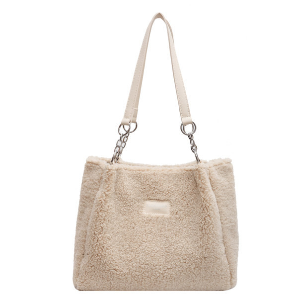 Sieviešu plīša soma ar rāvējslēdzēju