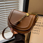 Maza sieviešu ādas soma ar plecu rokturi