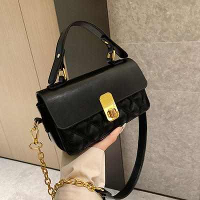 Sieviešu ādas soma ar metāla rokturi