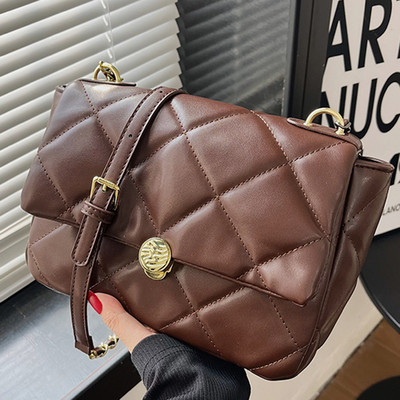 Sieviešu stepēta ādas plecu soma