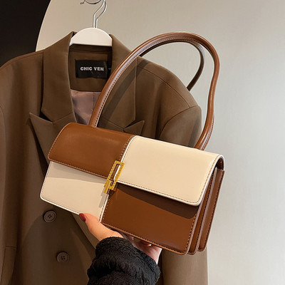 Jauna modeļa maza sieviešu ādas soma ar plecu rokturi