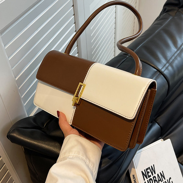 Jauna modeļa maza sieviešu ādas soma ar plecu rokturi