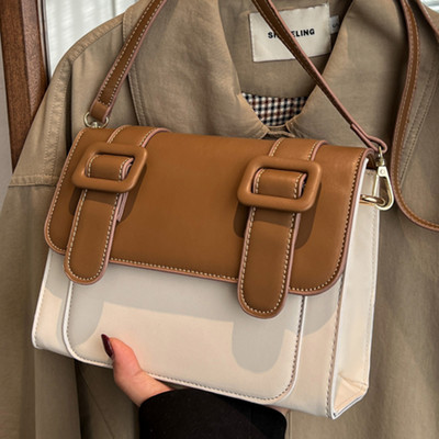 Jauna modeļa sieviešu kvadrātveida plecu soma no eko ādas