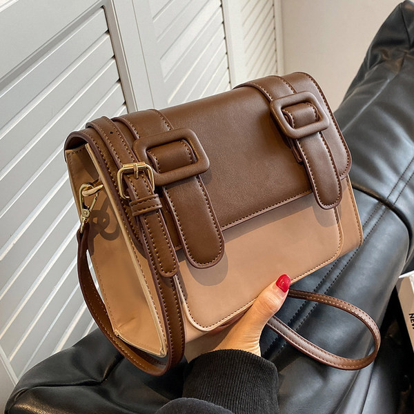 Jauna modeļa sieviešu kvadrātveida plecu soma no eko ādas