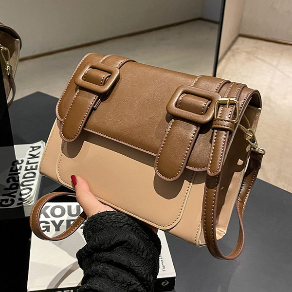 Jauna modeļa sieviešu kvadrātveida plecu soma no eko ādas