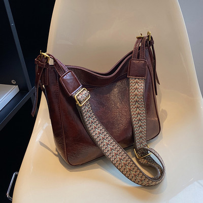 Moteriška retro eko odos rankinė su plačia rankena per petį