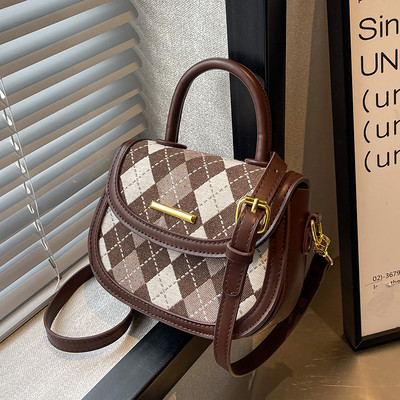 Sieviešu tekstila soma ar garu rokturi