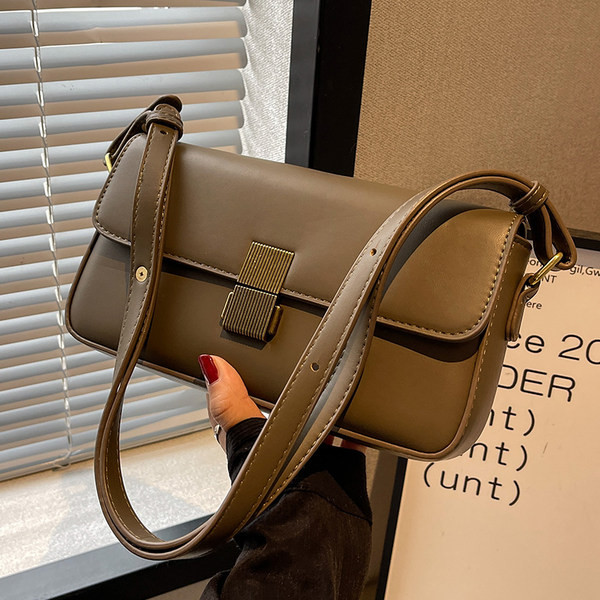 Tiszta modell eco bőr táska fém csattal nőknek