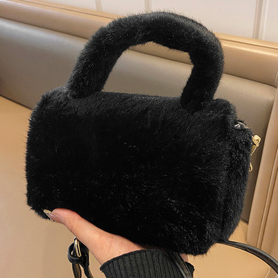 Τσάντα με πούπουλο και χερούλι