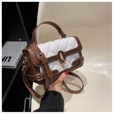 Jauna modeļa sieviešu kvadrātveida soma no mākslīgās ādas ar metāla aizdari