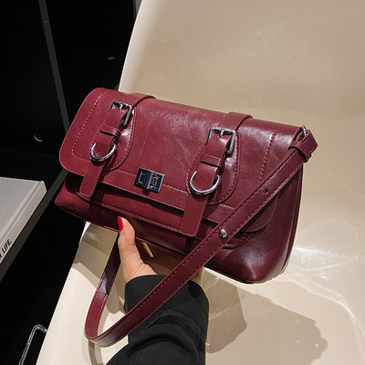 Eco bőr fém csatos alkalmi táska nőknek