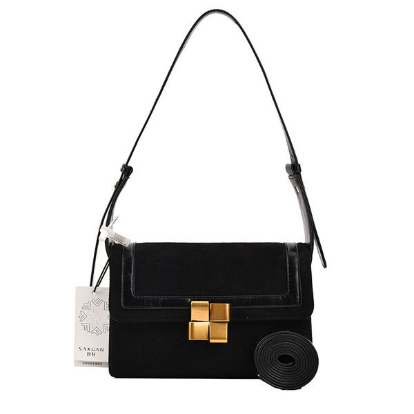 Kvadrātveida rokassomiņa ar plecu rokturi un magnētisko sprādzi