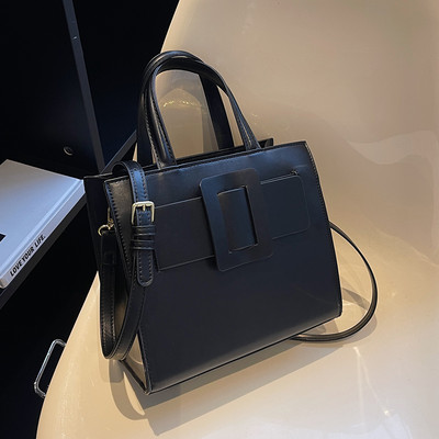 Sieviešu eko ādas ikdienas soma ar rāvējslēdzēju un plecu rokturi