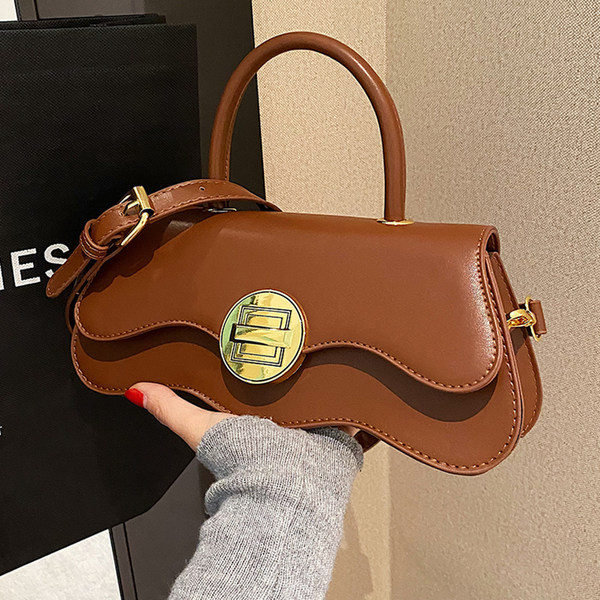 Jauna modeļa sieviešu ādas soma ar īsu un garu rokturi