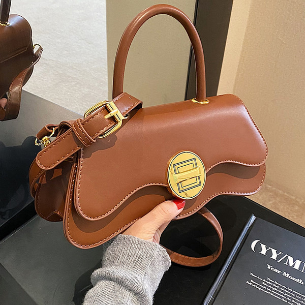 Jauna modeļa sieviešu ādas soma ar īsu un garu rokturi