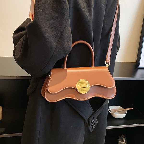 Jauna modeļa sieviešu ādas soma ar īsu un garu rokturi