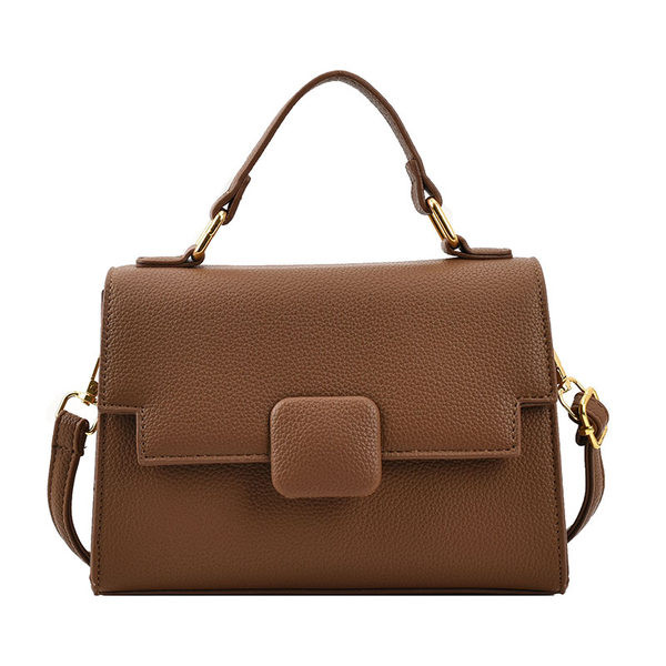 Moderna sieviešu ādas soma ar diviem rokturiem