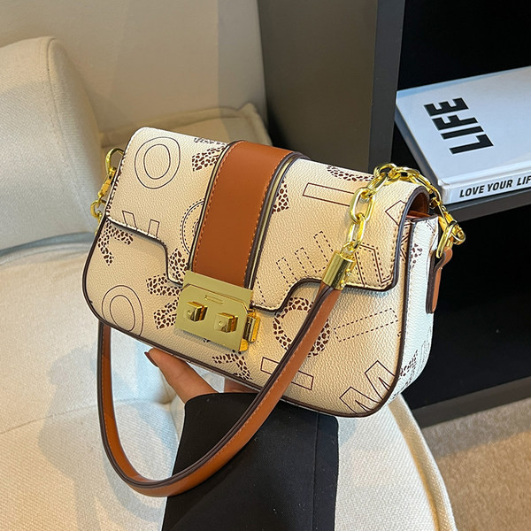 Női eko bőr alkalmi táska nyomattal és cipzárral