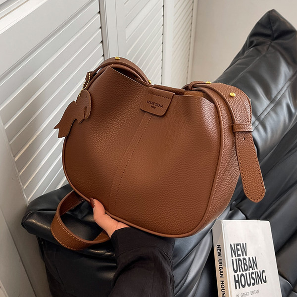 Női eko bőr alkalmi táska cipzárral és mágneses csattal