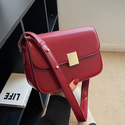 Sieviešu ādas soma ar metāla aizdari