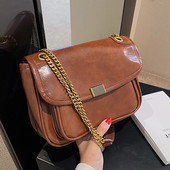 Ikdienas rokassomiņa ar magnētisku sprādzi un ķēdes plecu rokturi