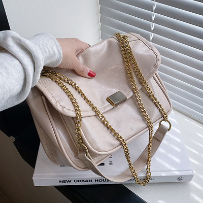 Ikdienas rokassomiņa ar magnētisku sprādzi un ķēdes plecu rokturi