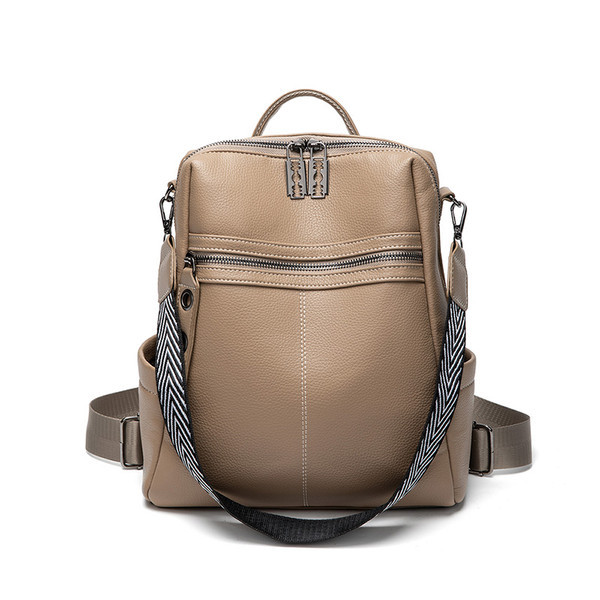 Női hátizsák hosszú fogantyúval és zsebbel