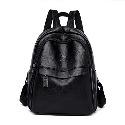 Alkalmi modell női eko bőr hátizsák cipzárral