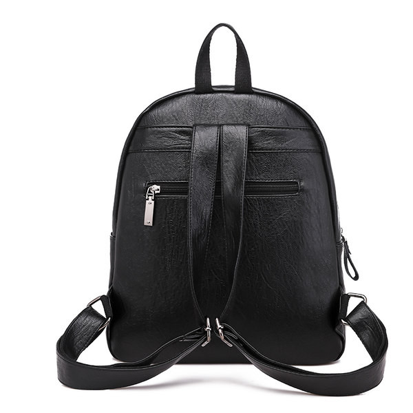 Alkalmi modell női eko bőr hátizsák cipzárral