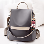 Дамска кожена раница с ключодържател и цип