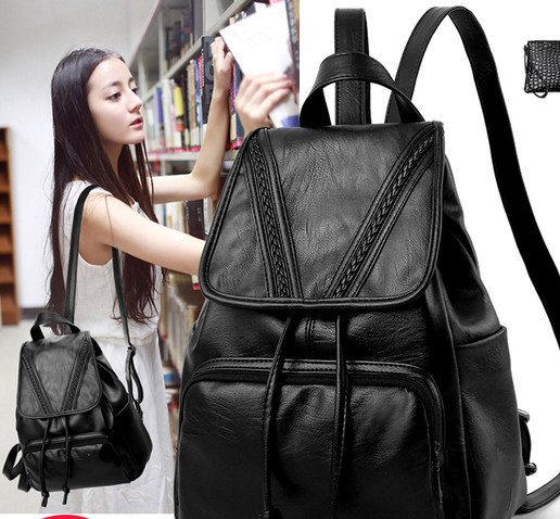 Sieviešu ikdienas mugursoma ar rāvējslēdzēju un priekšējo kabatu