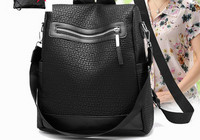 Tiszta modell női bőr hátizsák elülső zsebbel