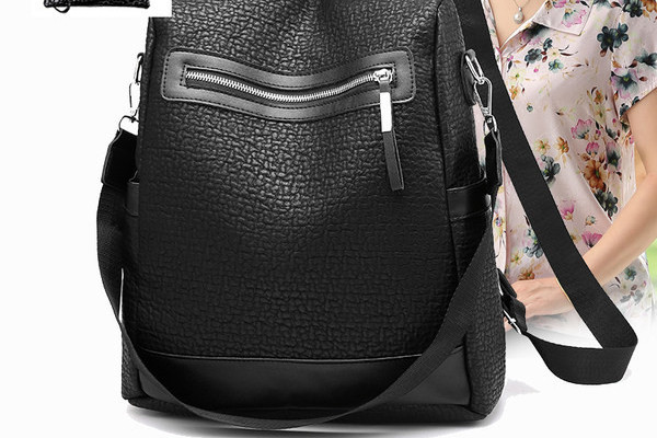 Tiszta modell női bőr hátizsák elülső zsebbel