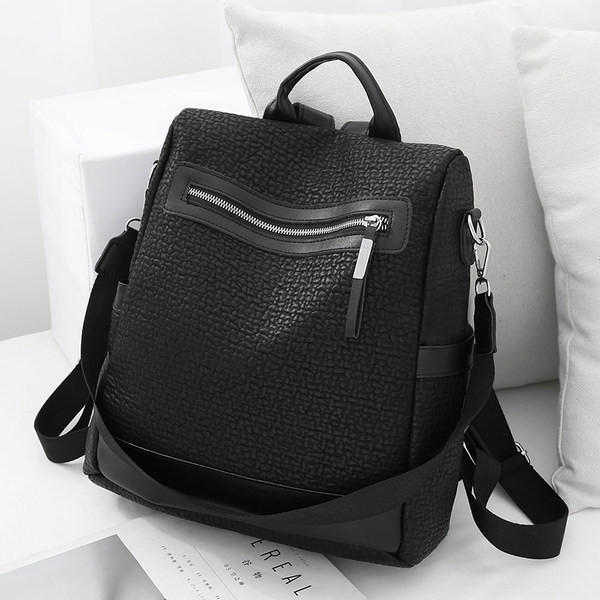 Tiszta modell női bőr hátizsák elülső zsebbel