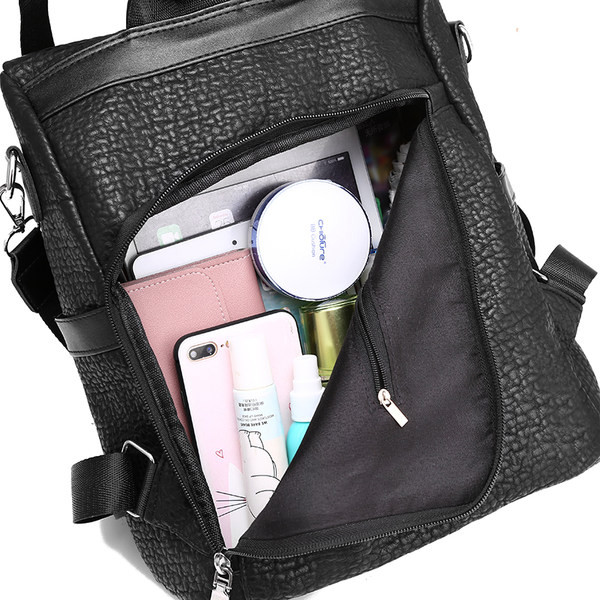 Tiszta modell női bőr hátizsák elülső zsebbel