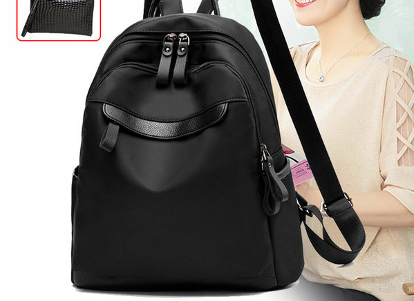 Sieviešu ūdensizturīga melna mugursoma