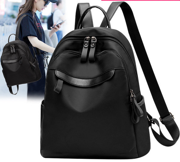 Sieviešu ūdensizturīga melna mugursoma