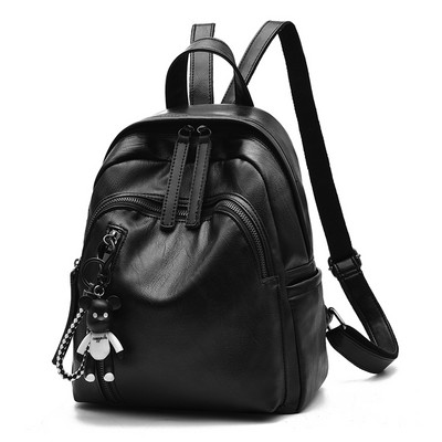 Sieviešu mugursoma ar priekšējo kabatu un rāvējslēdzēju