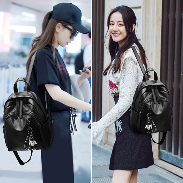 Sieviešu mugursoma ar priekšējo kabatu un rāvējslēdzēju