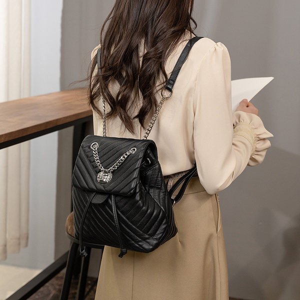 Ikdienas modeļa sieviešu eko ādas mugursoma ar sprādzi