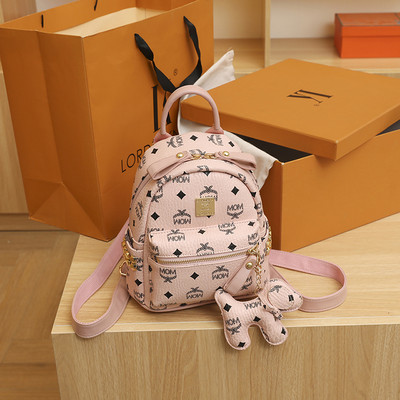 Új modell kis női bőr hátizsák fém emblémával