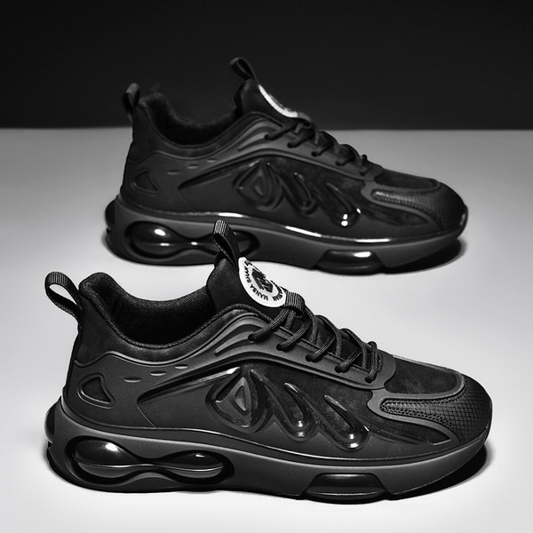 Vīriešu ziemas kedas no eko ādas ar apdruku un šņorēm