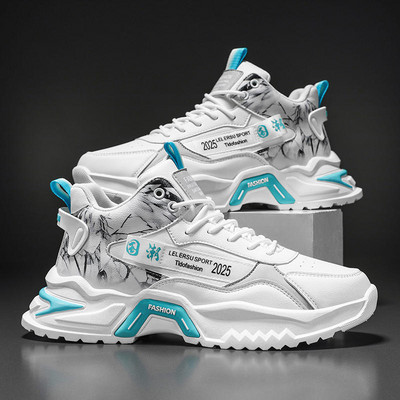 Vīriešu kedas divu modeļu eko ādas ar šņorēm un uzrakstu