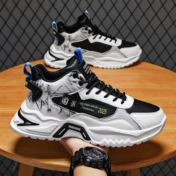 Vīriešu kedas divu modeļu eko ādas ar šņorēm un uzrakstu