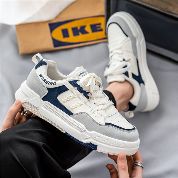 Új modell férfi bőr tornacipő lapos talppal