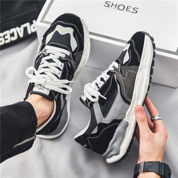 Muške tenisice s vezicama i visokim potplatom casual model