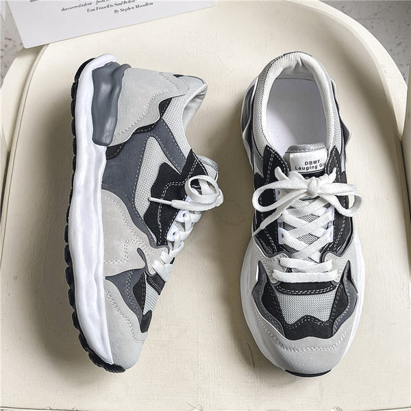 Muške tenisice s vezicama i visokim potplatom casual model