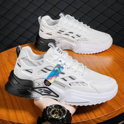 Sports-casual ανδρικά sneakers με κορδόνια και επιγραφή